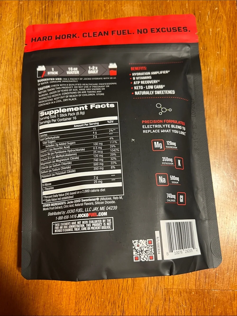 JOCKO Hydrate Fruit Punch Hydration Amplifier Packets (16)